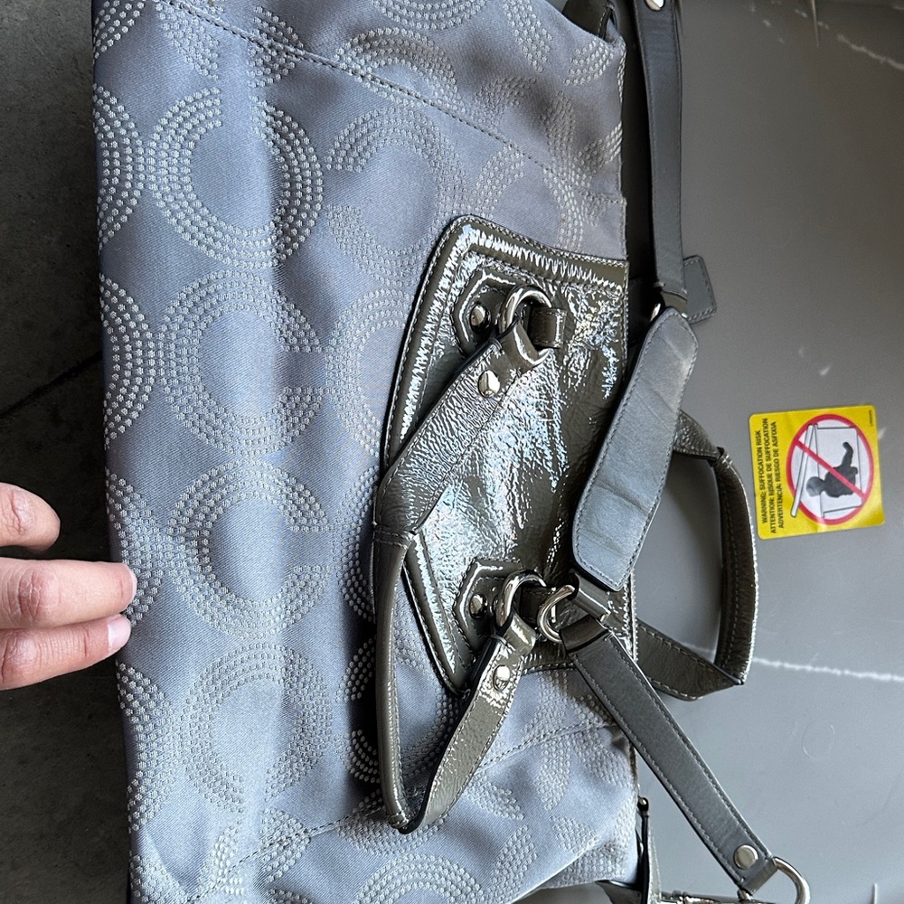 Coach Silver and Gray Shoulder Bag - Picture 3 of 4